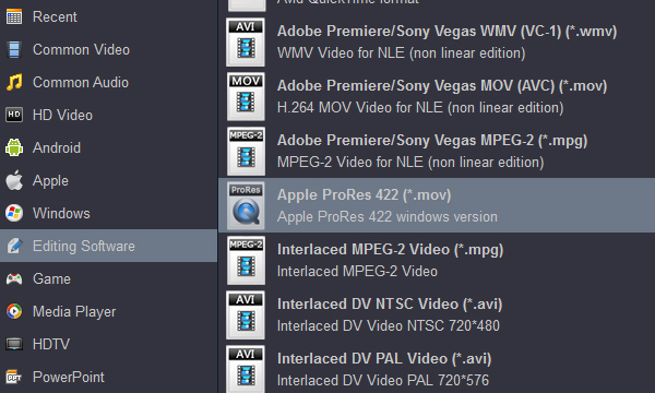 Convert video to Apple ProRes 422 on Windows